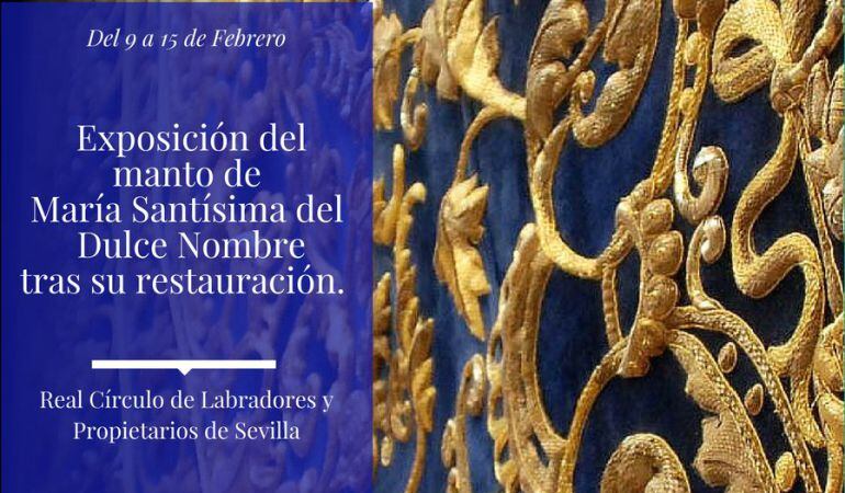 Cartel anunciador de la exposición del manto de la Virgen del Dulce Nombre