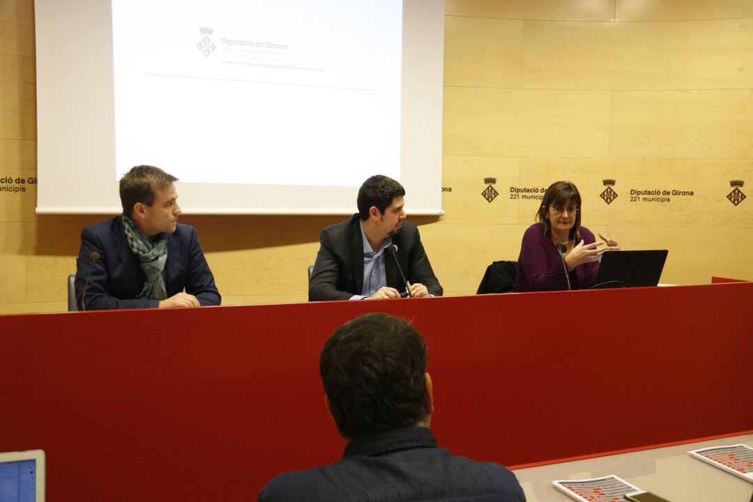 Pla obert de la presentació sobre l'estudi de la situació dels polígons industrials elaborats per la Diputació de Girona