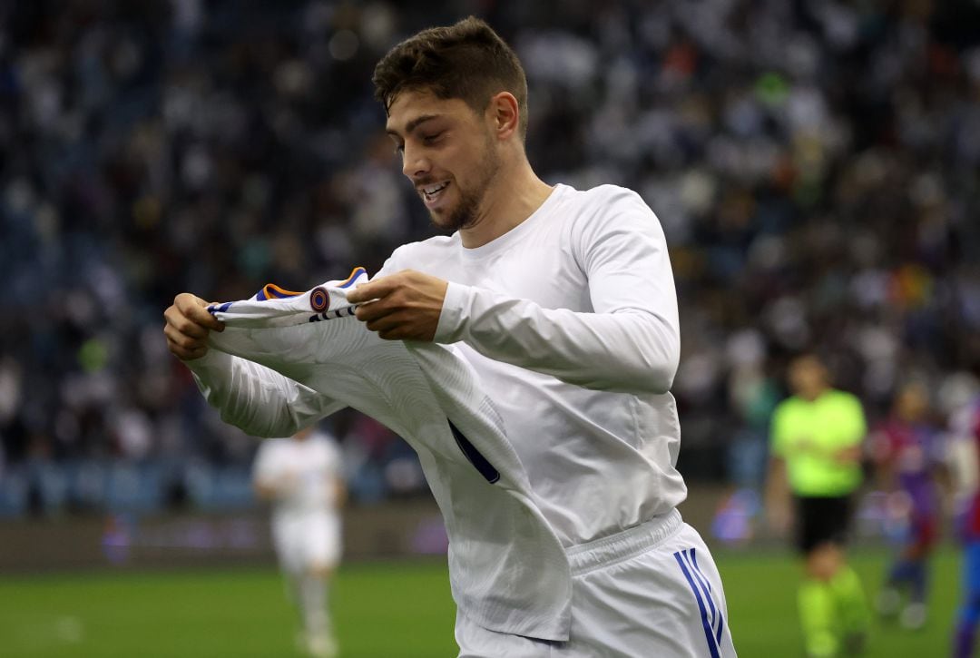 Fede Valverde celebra su gol