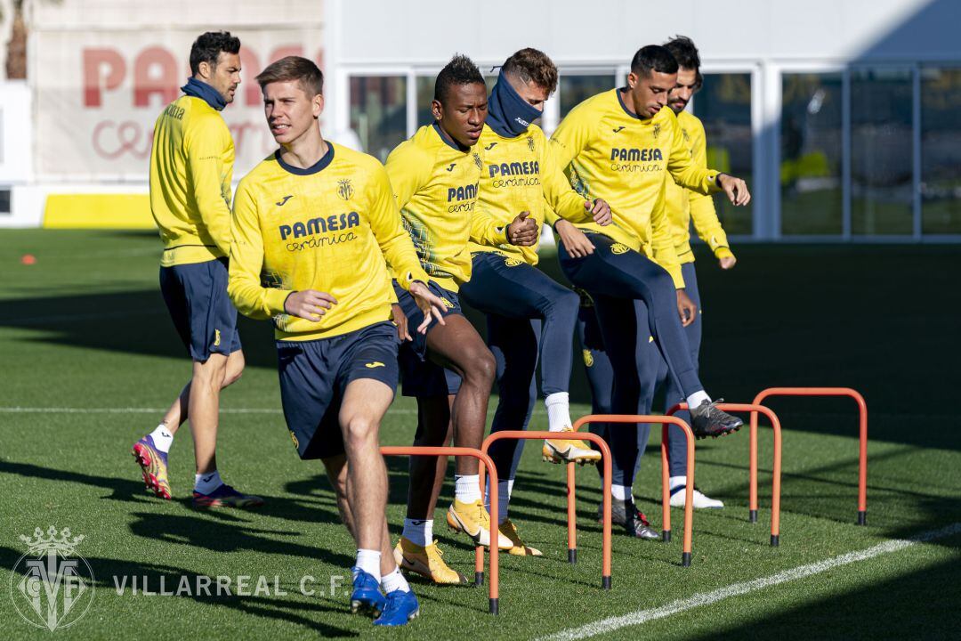 Imagen del entrenamiento del Villarreal antes del partido del domingo 13 de diciembre
