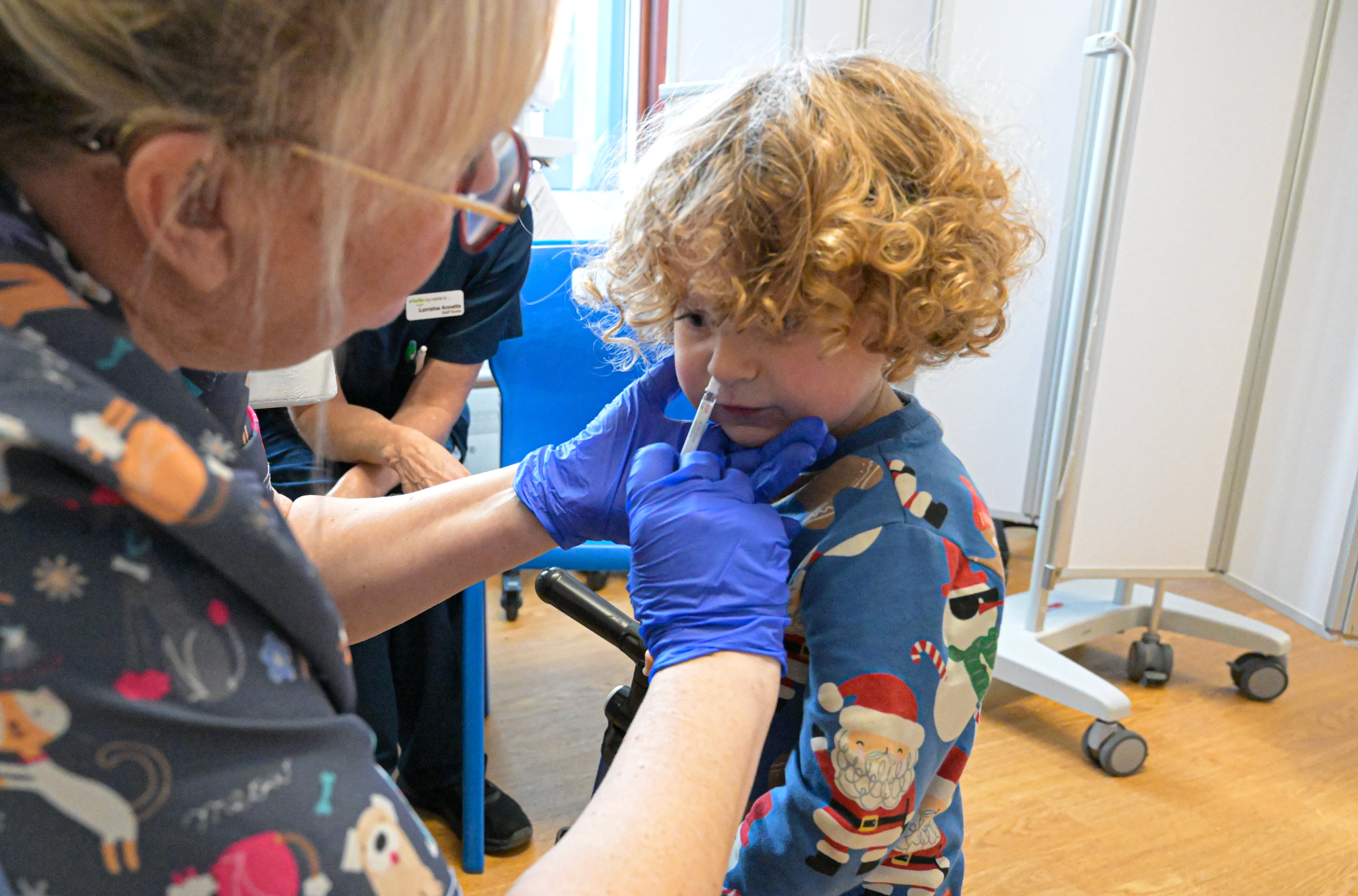 Campaña de vacunación contra la gripe en un hospital de Truro, Inglaterra, este mes de diciembre