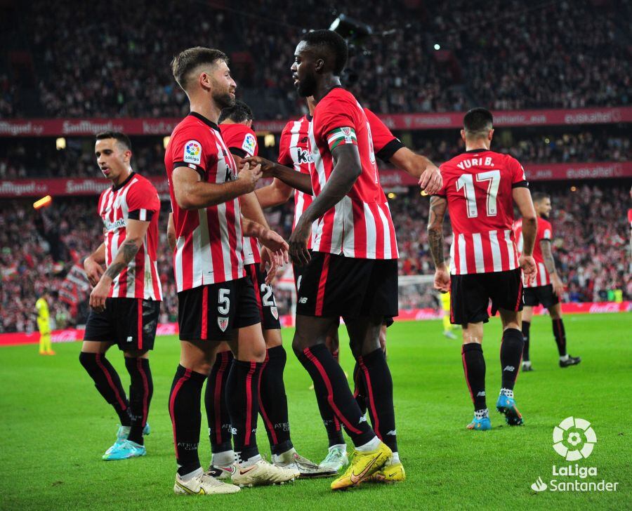 Los jugadores del Athletic de Bilbao celebrando uno de sus goles de esta temporada. / Foto: LFP