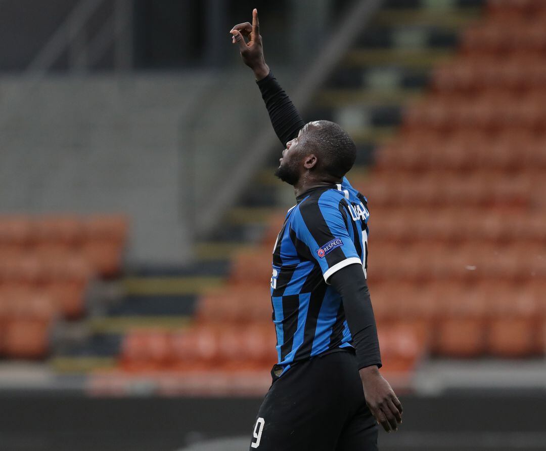 Romelu Lukaku celebra un gol con el Inter de Milán.