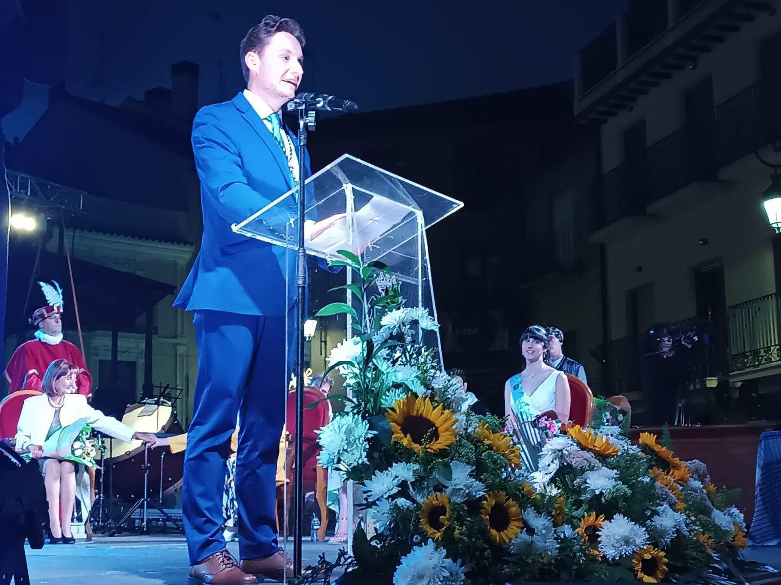 El alcalde de Aranda, Antonio Linaje, interviene en el acto del pregón de fiestas 2024