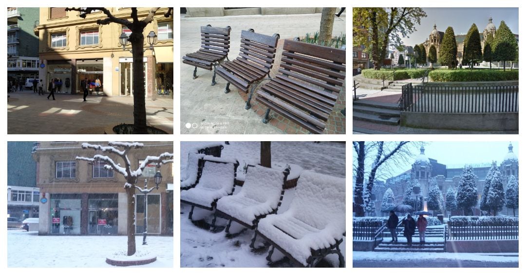 En la parte superior, imágenes captadas hoy y debajo las capturadas el 28 de febrero de 2018