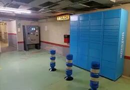 Taquillas instaladas en el aparcamiento de la Plaza Mayor