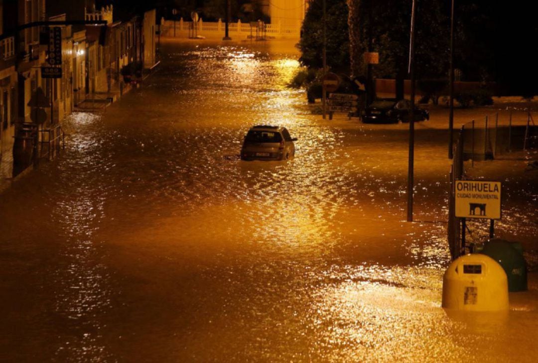 Orihuela inundada durante la DANA de septiembre de 2019