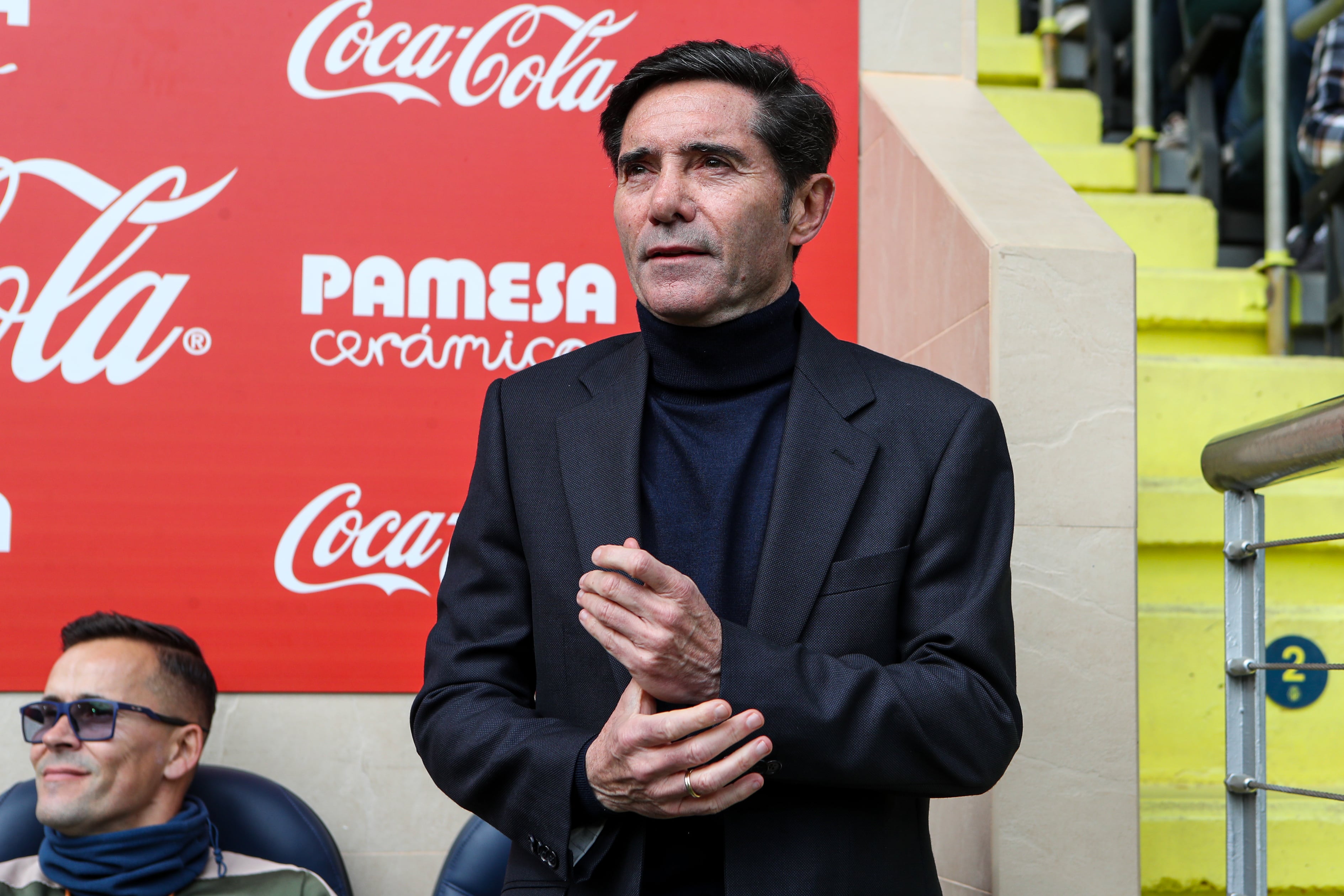 Marcelino durante el encuentro contra el Elche