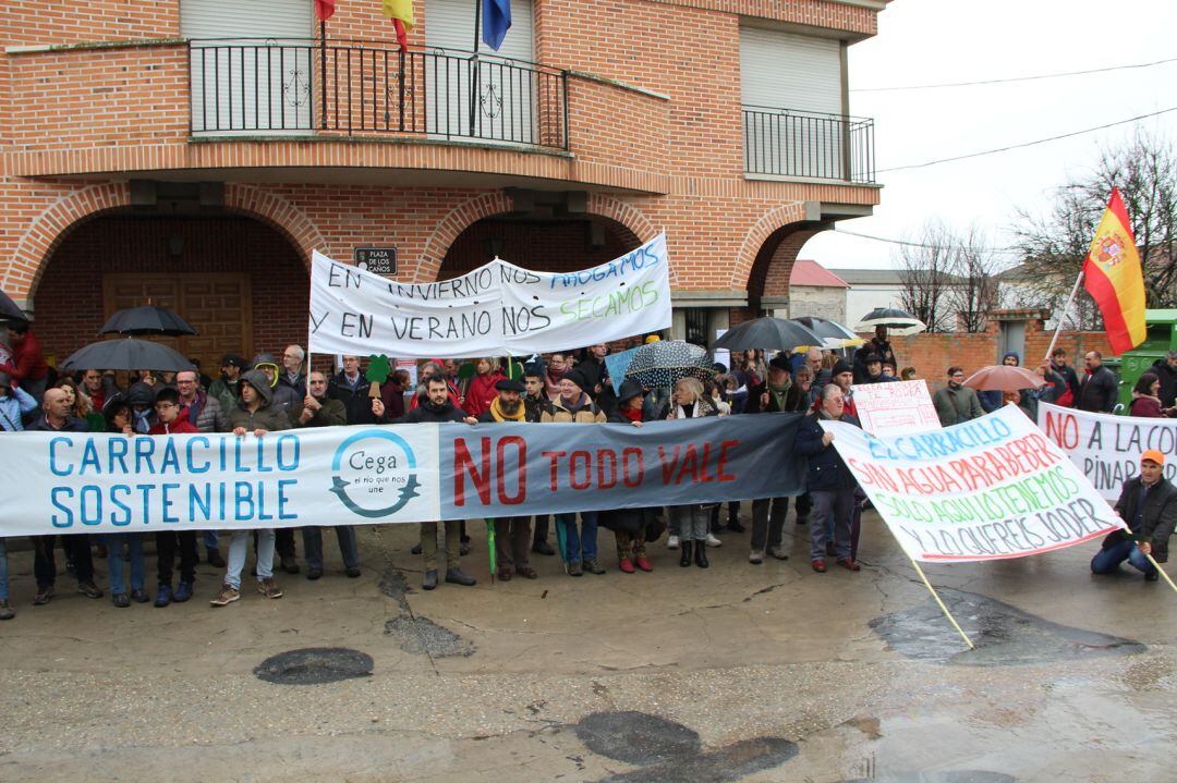 Vecinos de Gomezserracín y la comarca se manifiestan contra la concentración de pinares