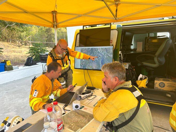 El incendio forestal de El Valle/ElSequén, donde han ardido 13 hectáreas, se declaró controlado la misma noche del jueves. Ayto. Murcia