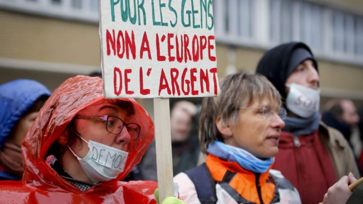 En libertad los aragoneses detenidos en las protestas de Bruselas
