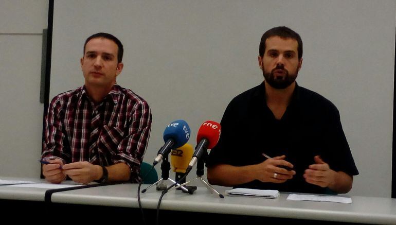 Responsables de ELA y LAB en Navarra, Mitxel Lakuntza e Igor Arroyo