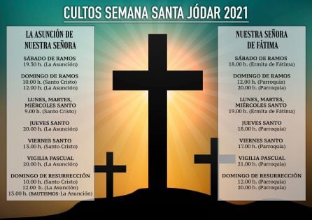 Cartel anunciador de los Cultos de la Semana Santa de Jódar 2.021