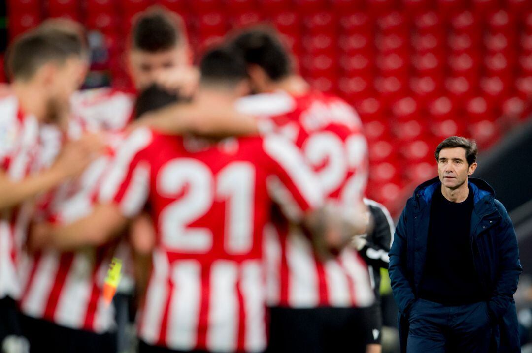 Los jugadores del Athletic celebran un gol al Getafe