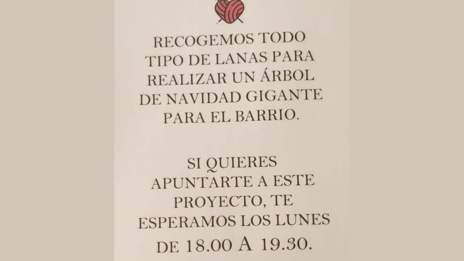 Imagen del cartel anunciador sobre la recogida de lana en el barrio toledano de Azucaica