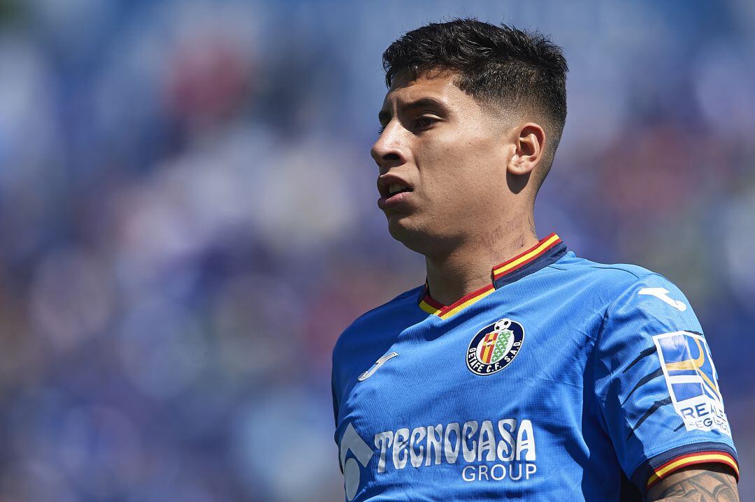 Mathias Olivera, jugador del getafe durante un partido