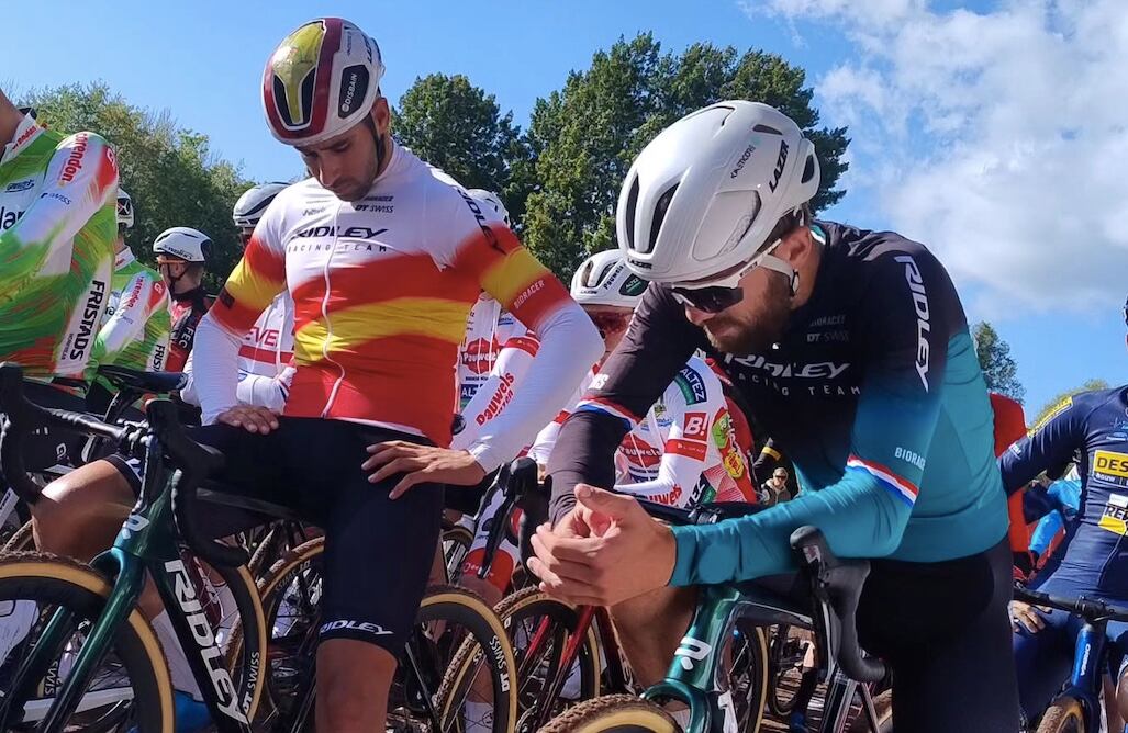 Felipe Orts en la línea de salida de Meulebeke