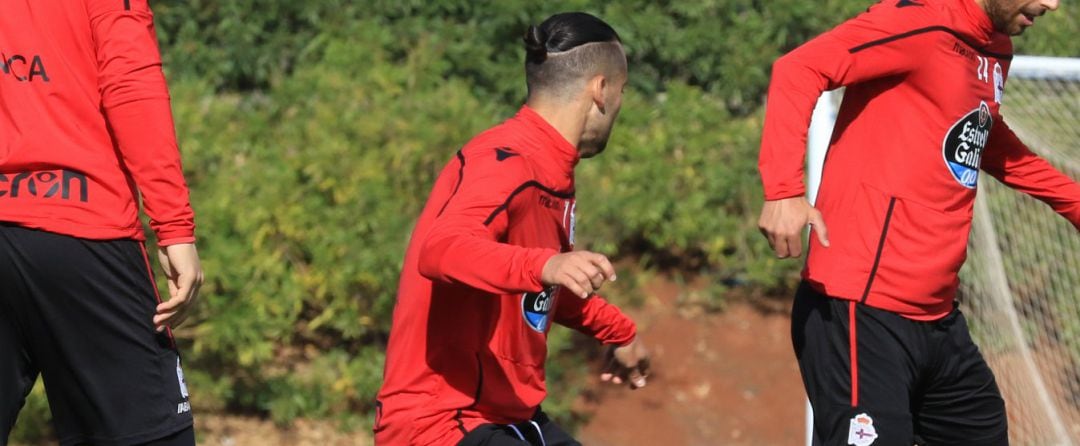 Quique González entrenando con el Deportivo de A Coruña