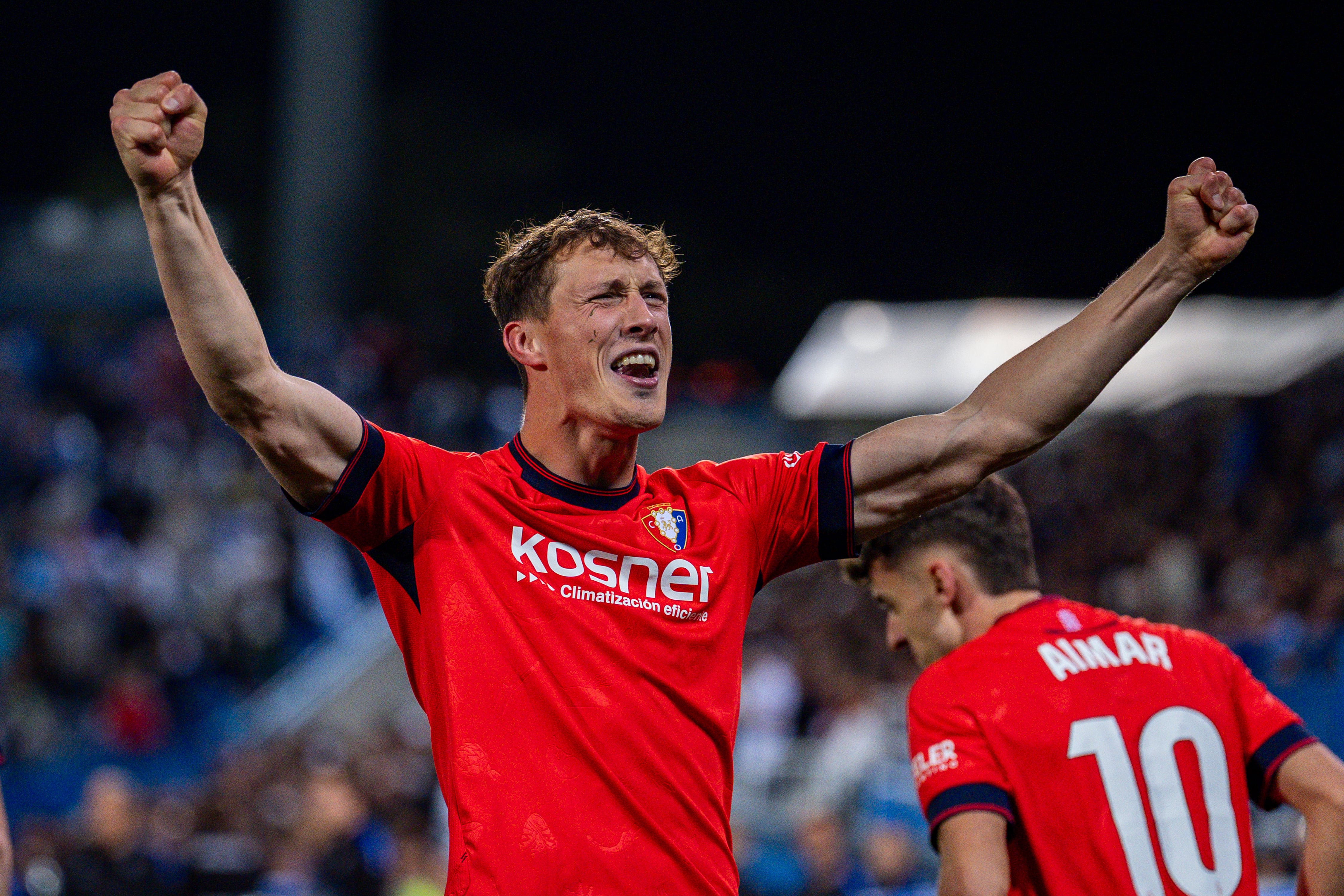 Herrando celebra su gol en Butarque que adelantaba a Osasuna