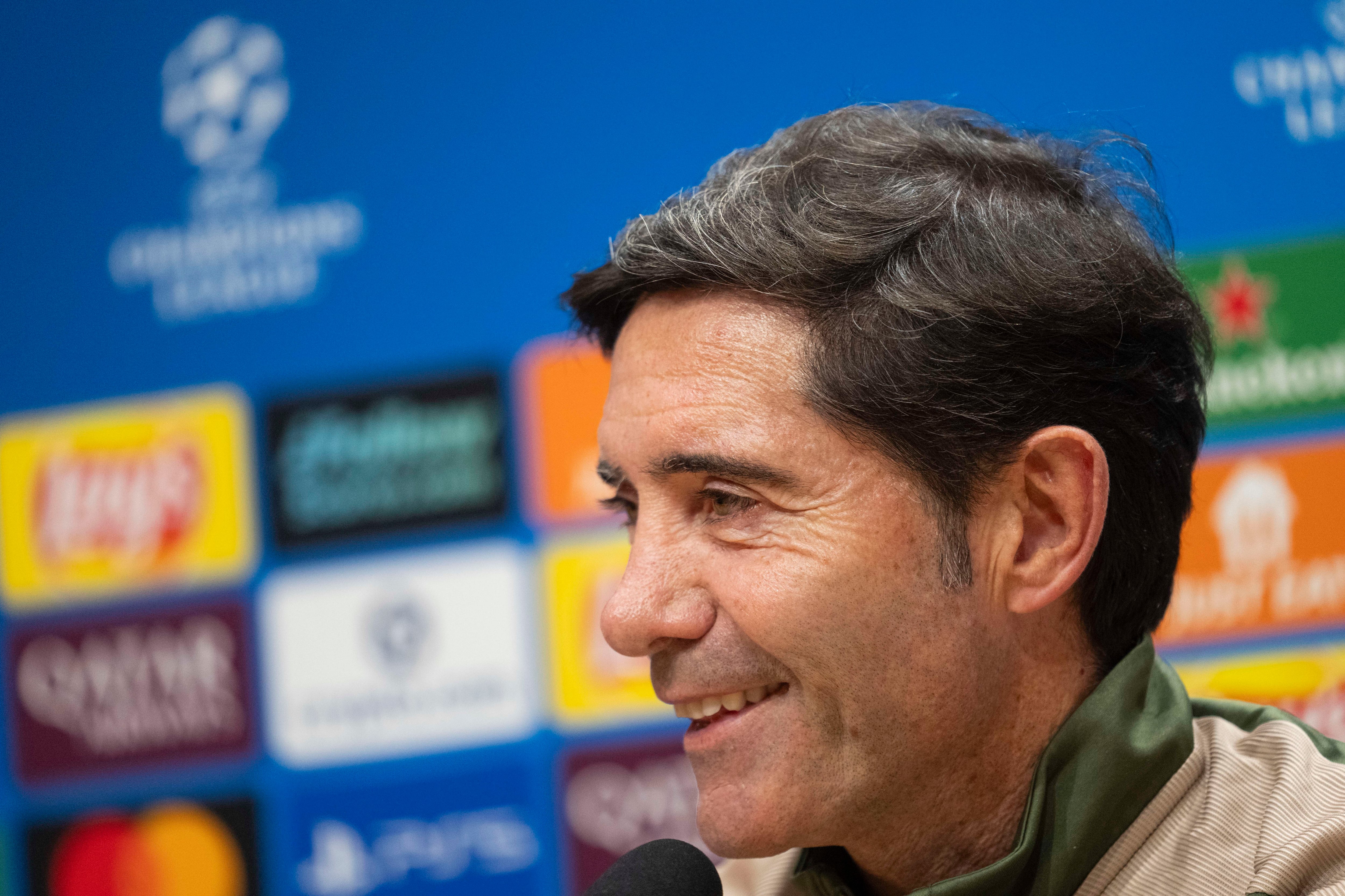 VILLARREAL (CASTELLÓN), 20/10/2025.- El entrenador del Villarreal, Marcelino García, este lunes, durante la rueda de prensa previa al partido de Liga de Campeones de mañana martes frente al Manchester City en el Estadio de la Cerámica. EFE/Andreu Esteban
