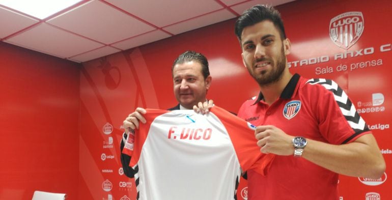 Fede Vico durante su presentación como jugador del CD Lugo