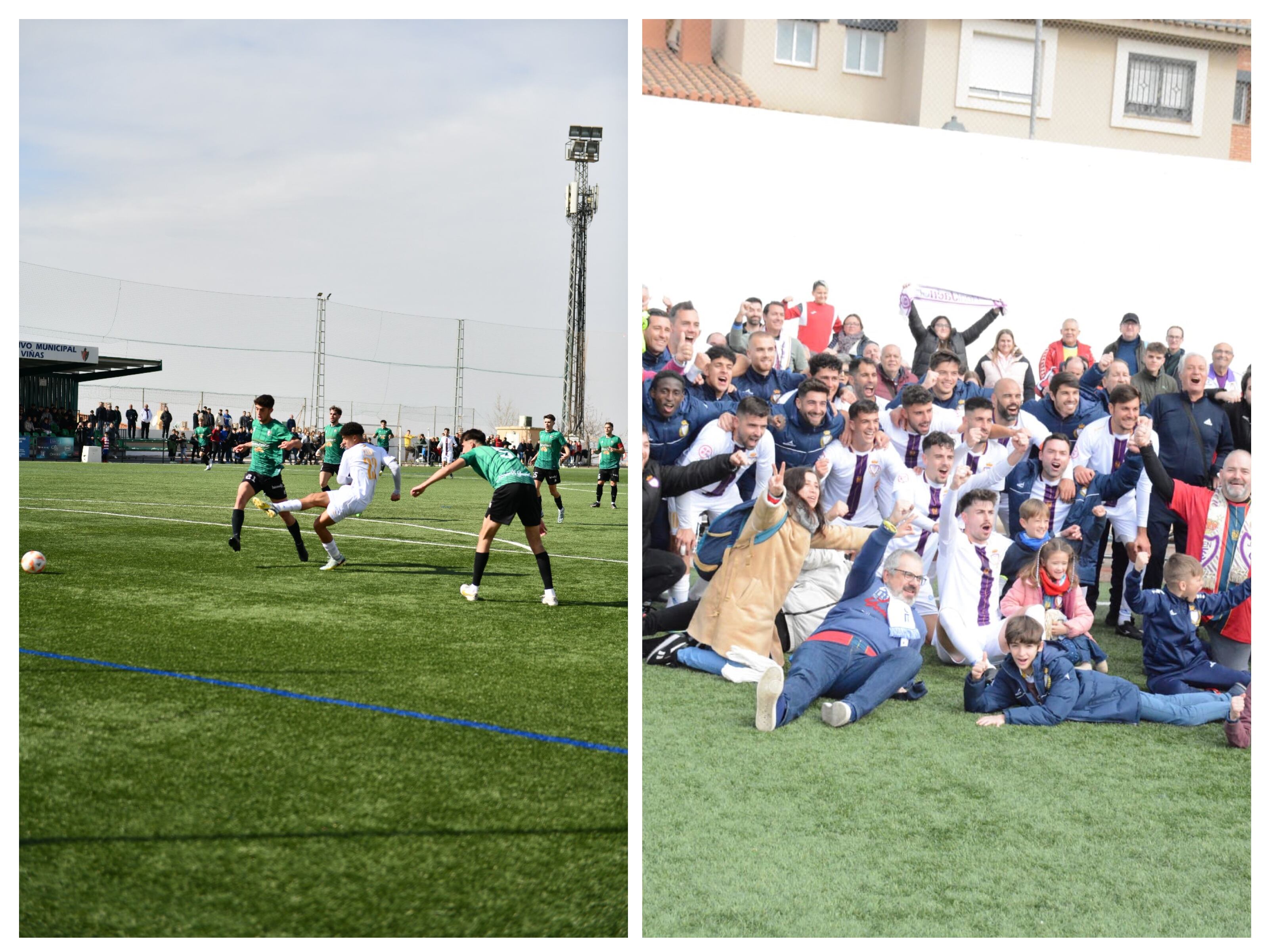 El melillense Zaki, pese a no hacer gol, fue uno de los  destacados en el Real Jaén. Una vez acabado el partido los aficionados festejaron la victoria con los jugadores