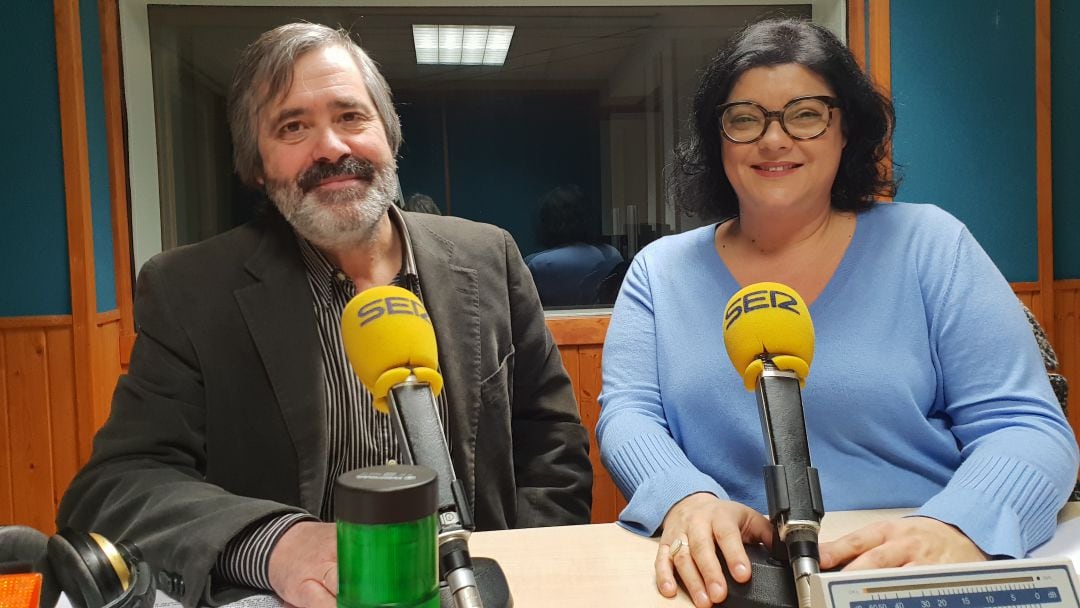 Fernando Collado y Olga Agüero en la tertulia de La Ventana. 