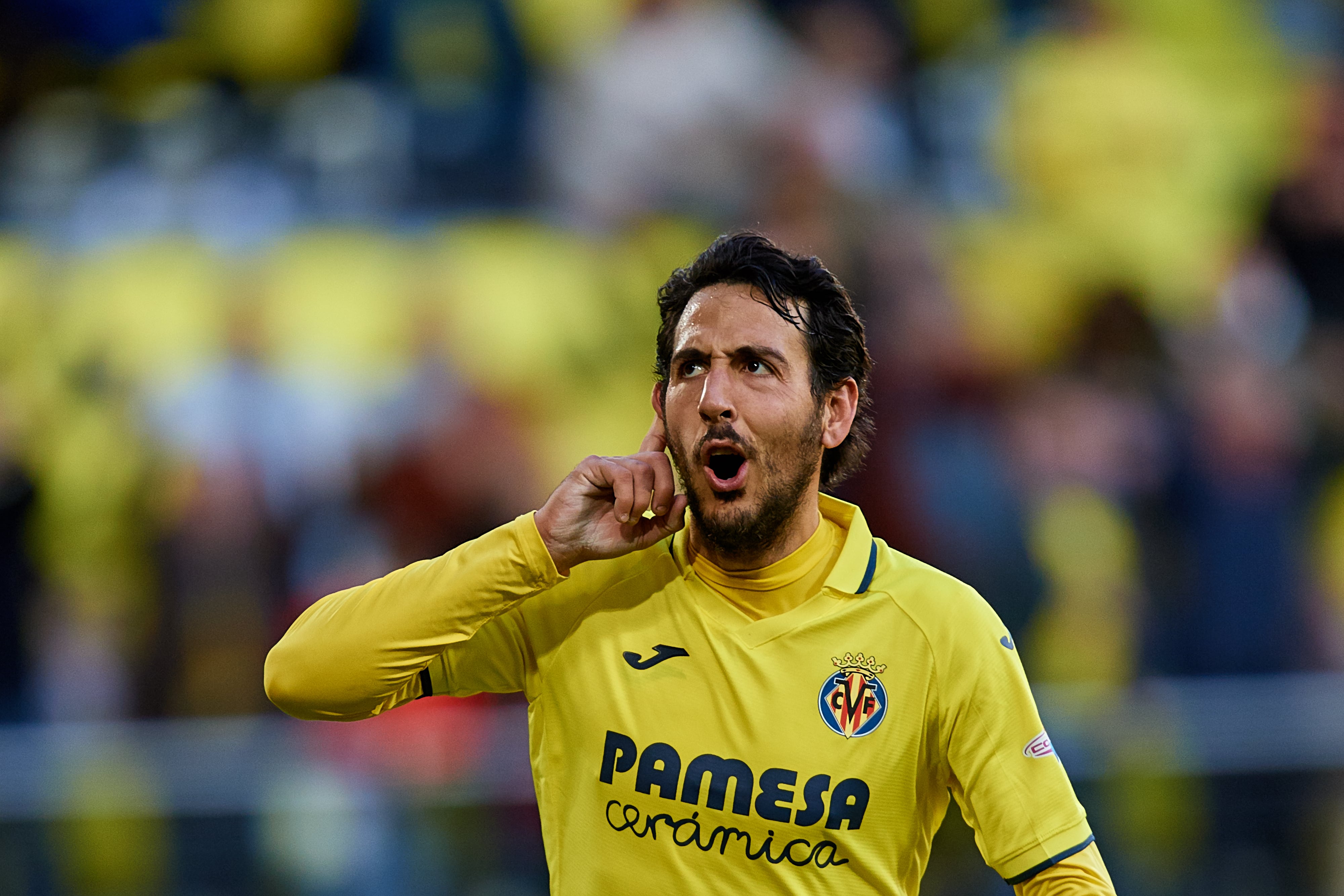 Parejo celebra un gol, el pasado mes de enero.