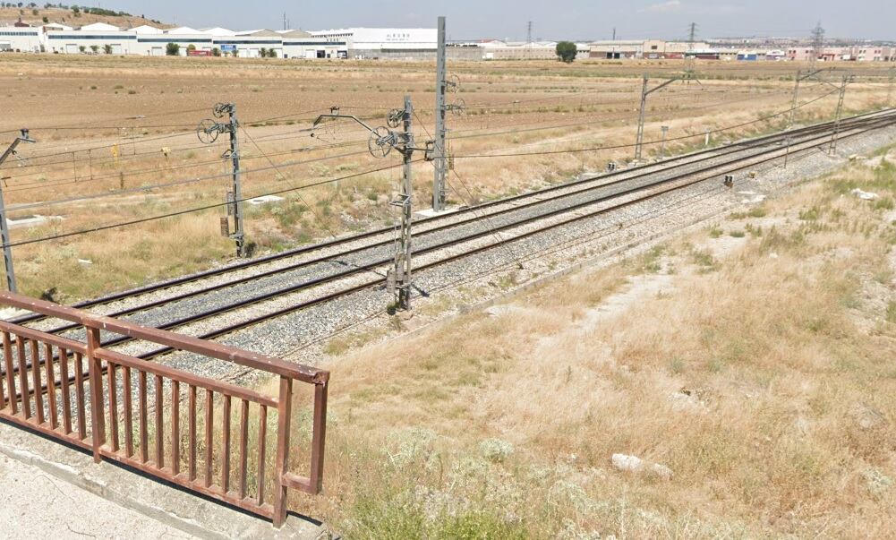 Parte del trayecto de la línea C4 entre Parla y Getafe Sector III