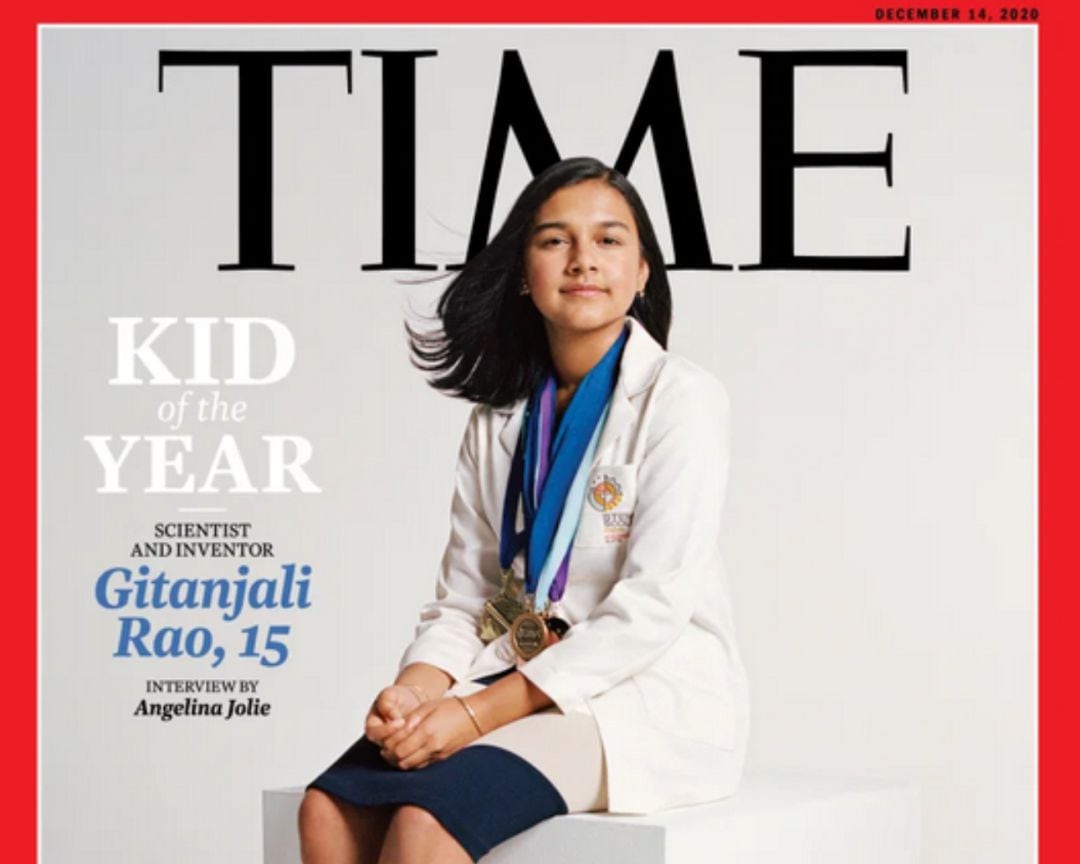 Portada de la revista Time con Gitanjali Rao, la primera joven científica en ser elegida como &#039;Kind of the year&#039;.