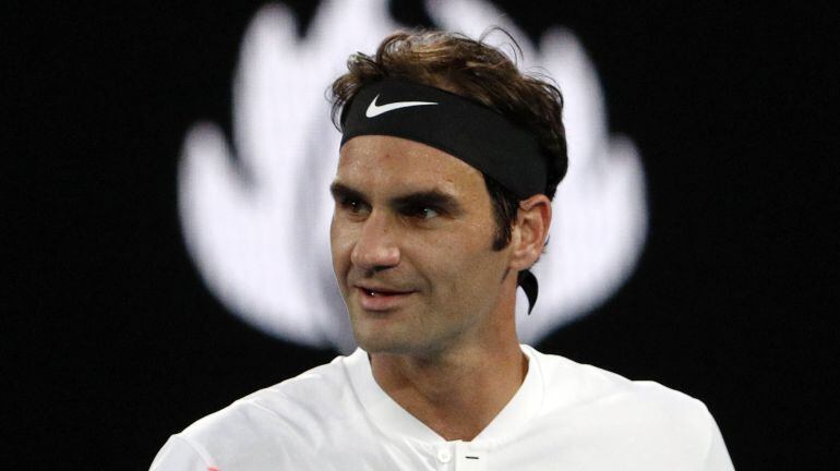 Roger Federer, en su partido ante Berdych en el Open de Australia.