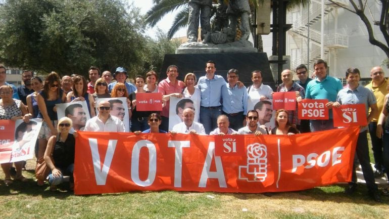 Candidatura del PSOE por la provincia de Alicante de parada en Elda 