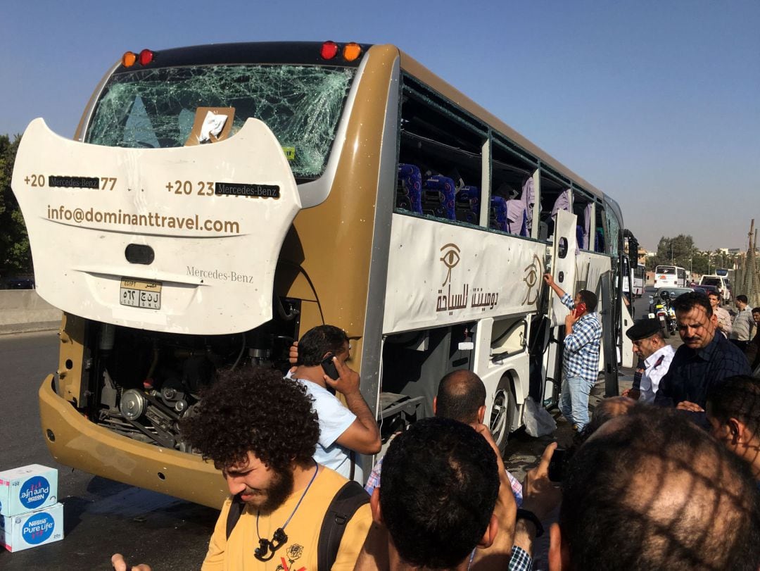 Así ha quedado el autobús tras el atentado