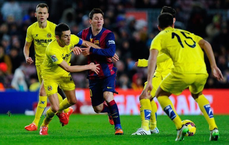 Leo Messi, en el último partido entre el Barcelona y el Villarreal disputado en el Camp Nou.