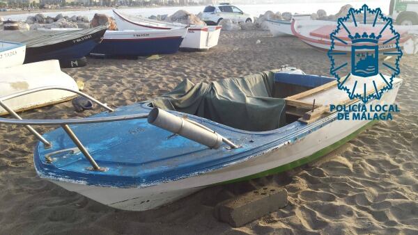 Embarcación incautado por la policía local de Málaga