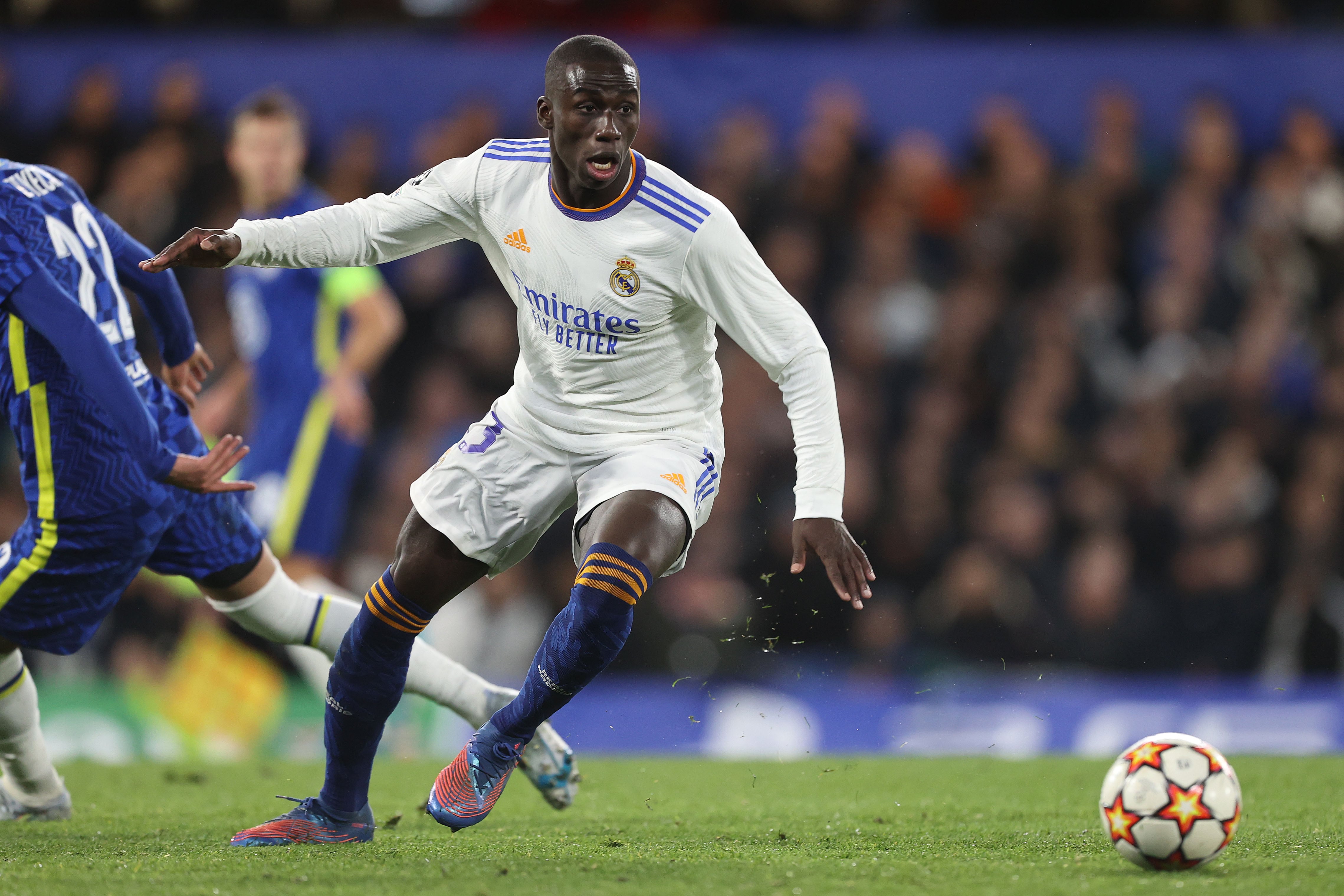 Mendy, durante el partido del Real Madrid contra el Chelsea