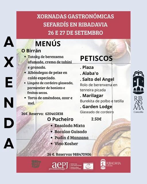 Cartaz das Xornadas Gastronómicas Sefardís.