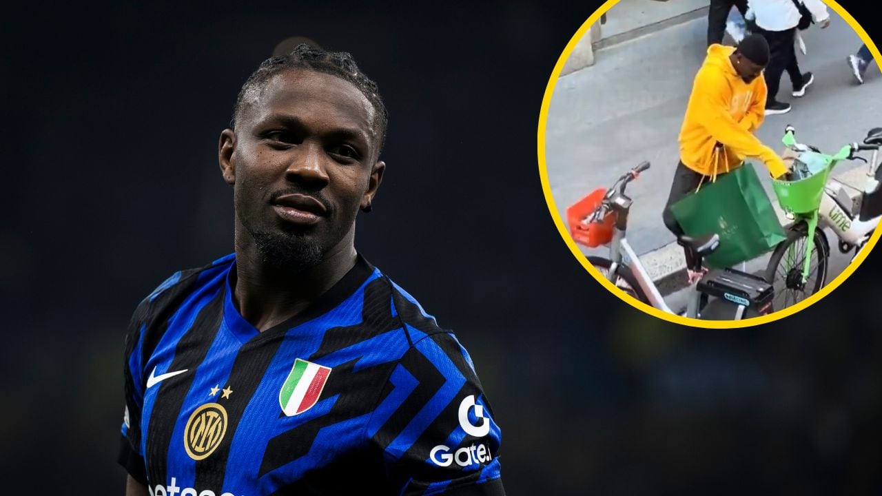 Marcus Thuram, pillado de compras con una bicicleta de alquiler