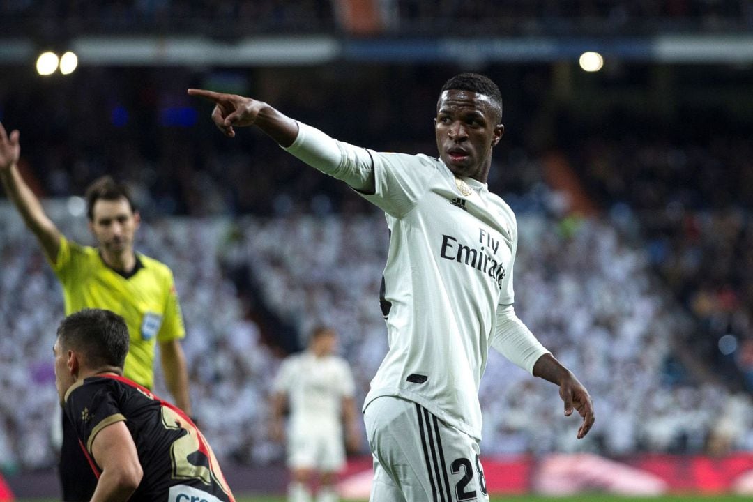 Vinicius, en el partido entre el Real Madrid y el Rayo.