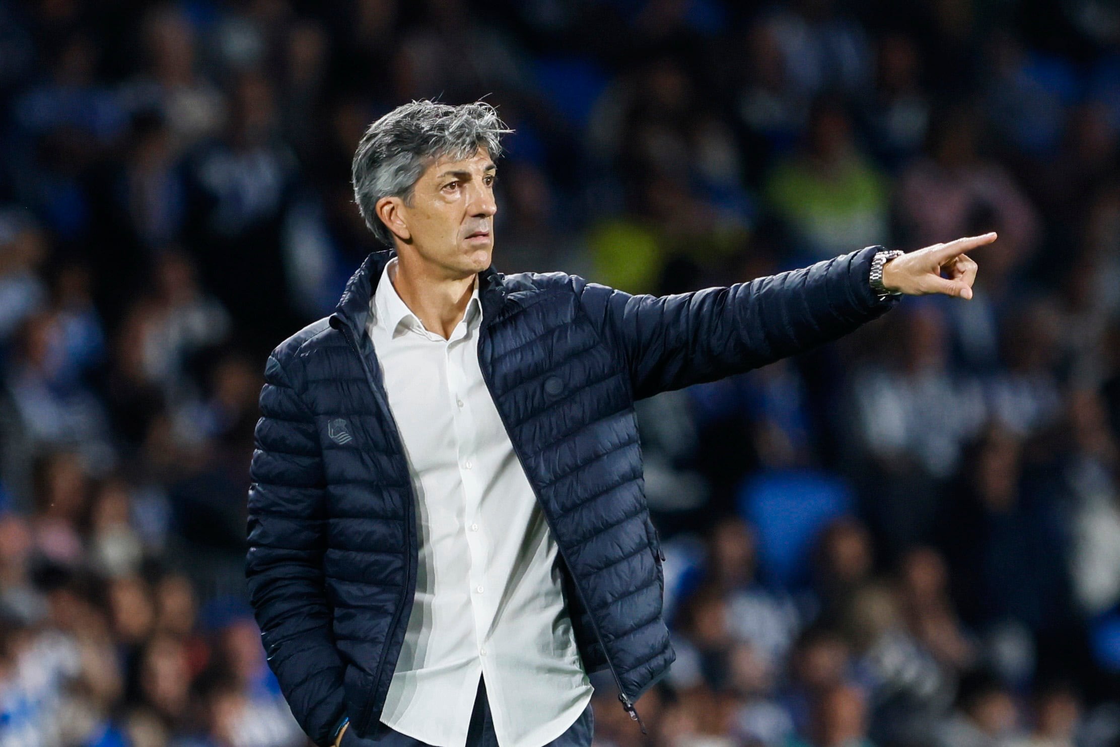 El entrenador de la Real Sociedad Imanol Alguacil durante el partido de Liga disputado entre Atlético de Madrid y Real Sociedad