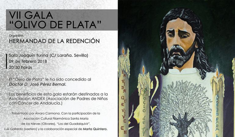 Cartel de la VII Gala Olivo de Plata de la Hermandad de La Redención