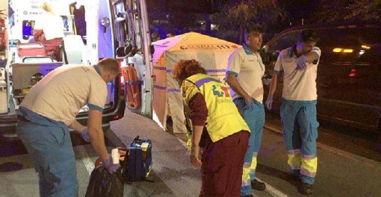 Técnicos del Summa 112 en el Paseo de Europa en Sanse