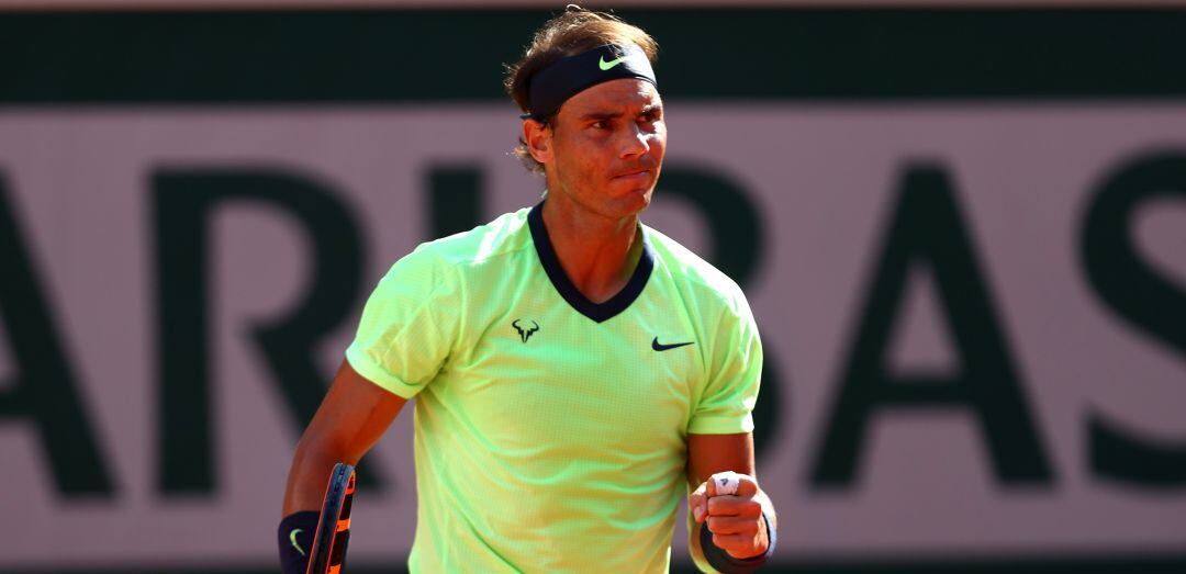 Nadal celebra un punto ante Sinner