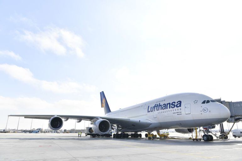 Imagen de un avión de Lufthansa