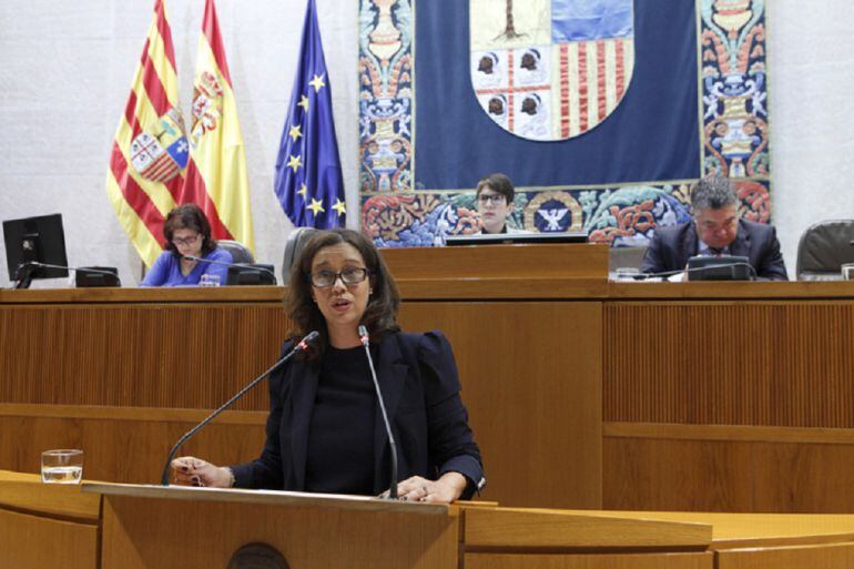 Marián Orós (PP), durante una sesión en las Cortes de Aragón