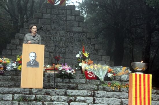 La presidenta de l'ANC, Carme Forcadell, a l'homenatge a Companys.