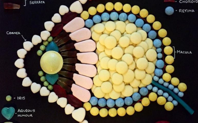 El ojo humano más dulce, una de las ilustraciones expuesta por Mike McCormick en Twitter.