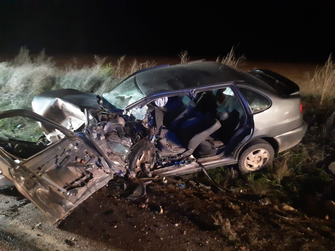 Imagen del vehículo peor parado en el accidente