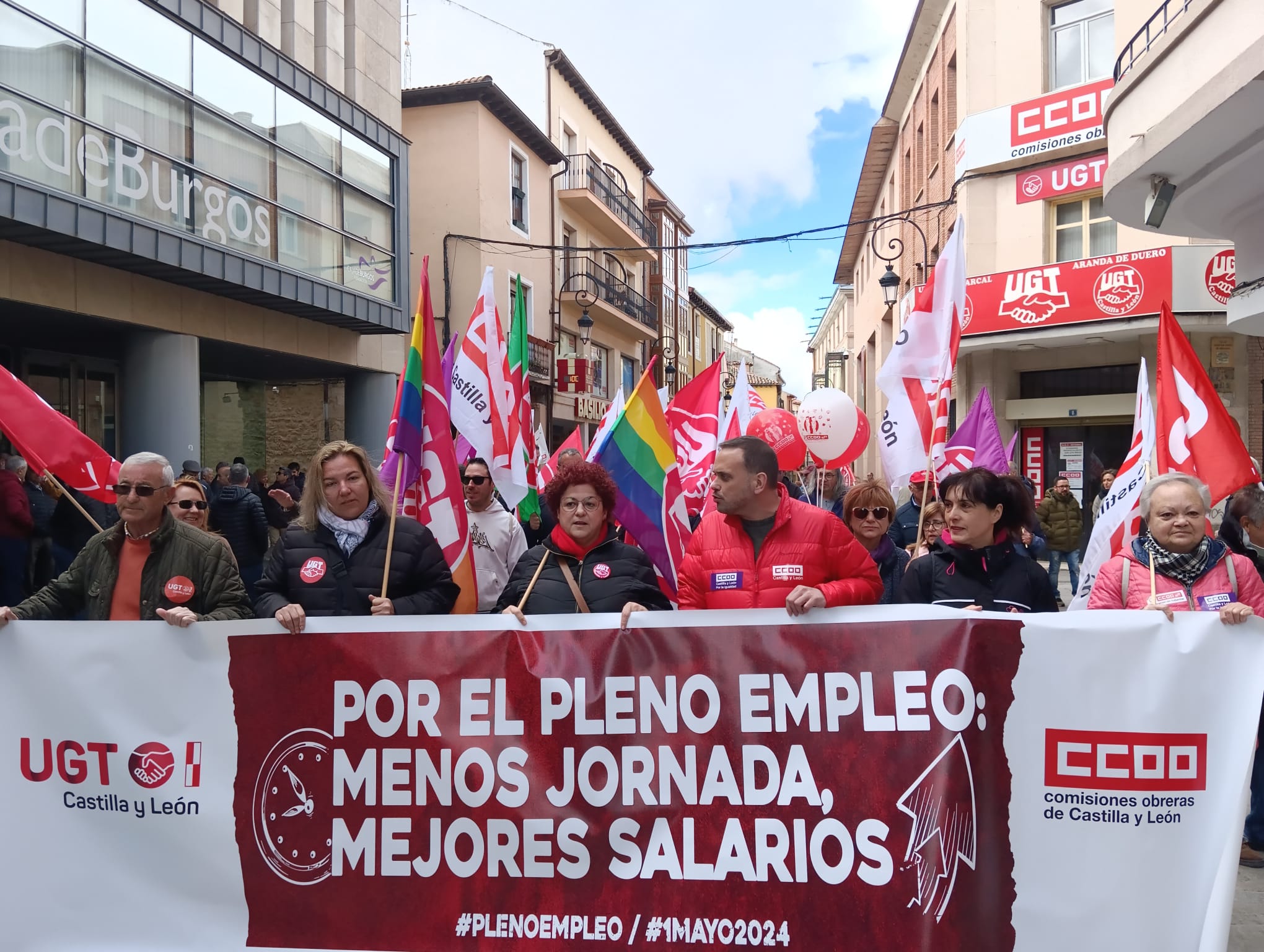 Manifestación por el pleno empleo en Aranda