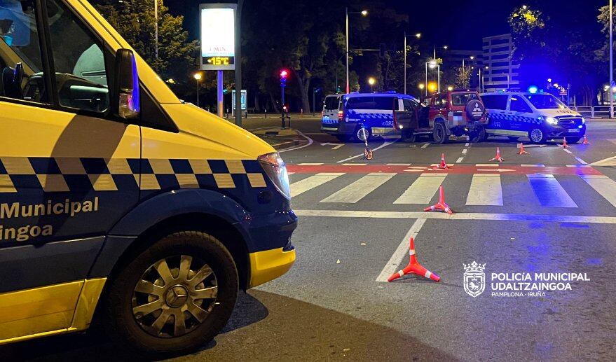 Un detenido y 4 policías heridos tras una persecución por calles del Casco Antiguo y I Ensanche de Pamplona